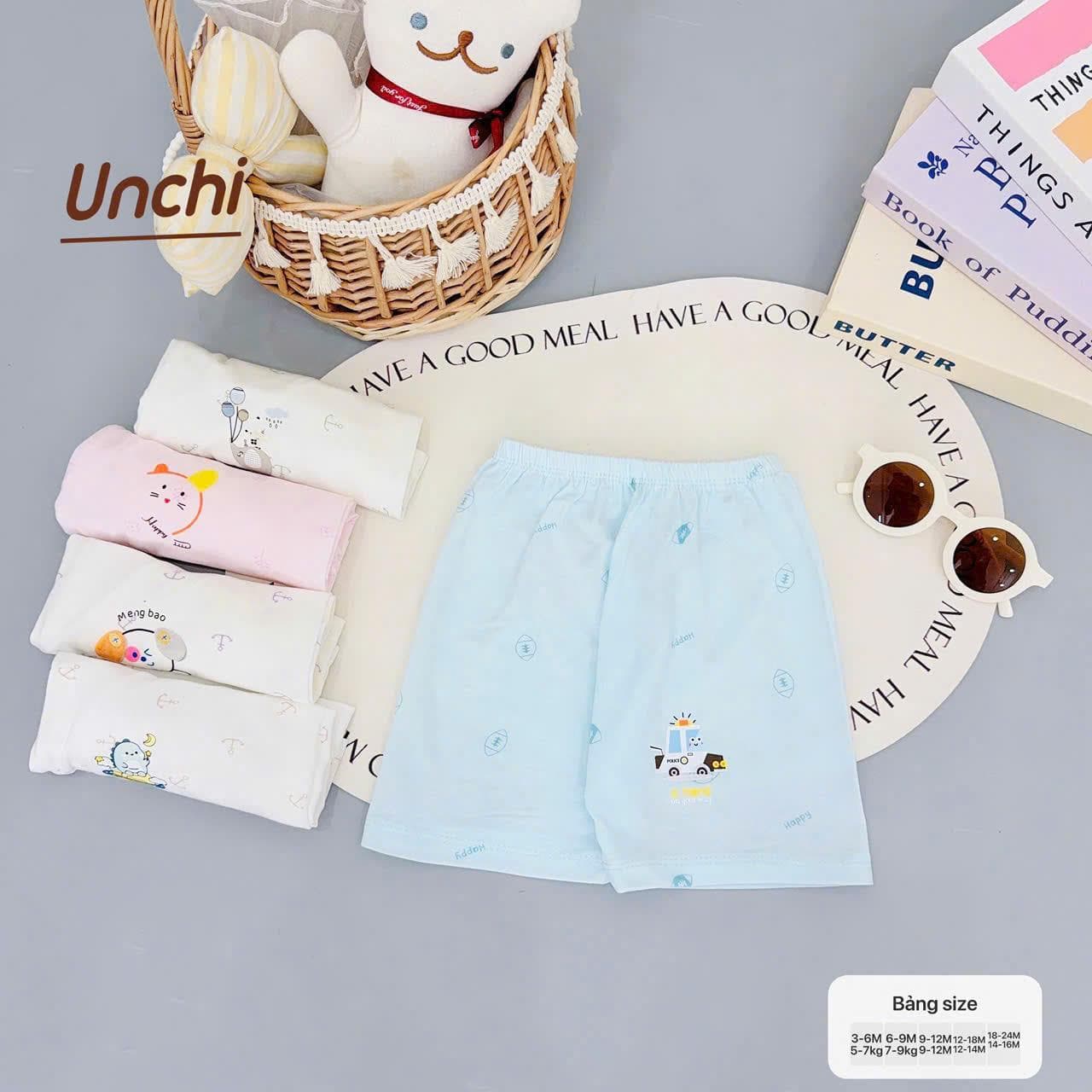 Combo 3 Quần Cộc Sơ Sinh Unchi Vải Pettit Mềm Mỏng Mát Cho Bé - ảnh 6
