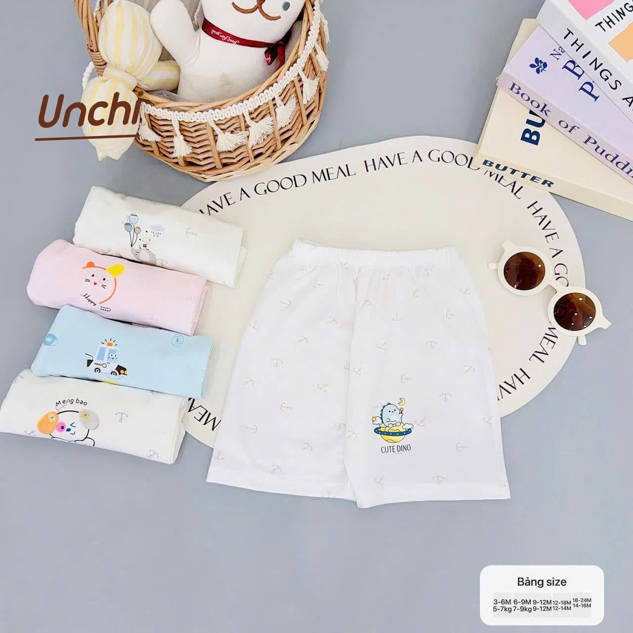 Combo 3 Quần Cộc Sơ Sinh Unchi Vải Pettit Mềm Mỏng Mát Cho Bé - ảnh 7