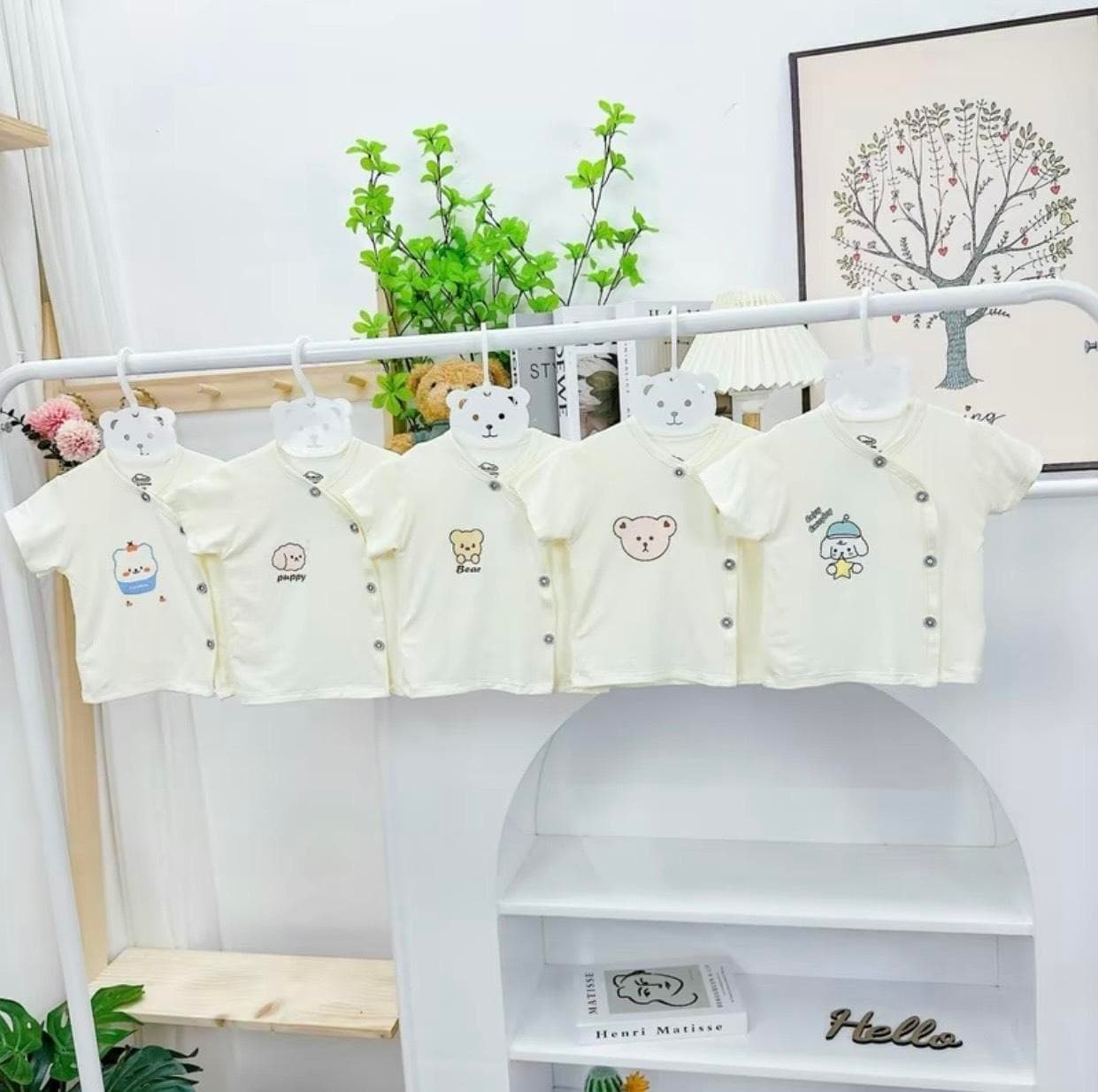 Combo3- 5 áo cộc tay vải petit sợi tre siêu mềm mát cho bé