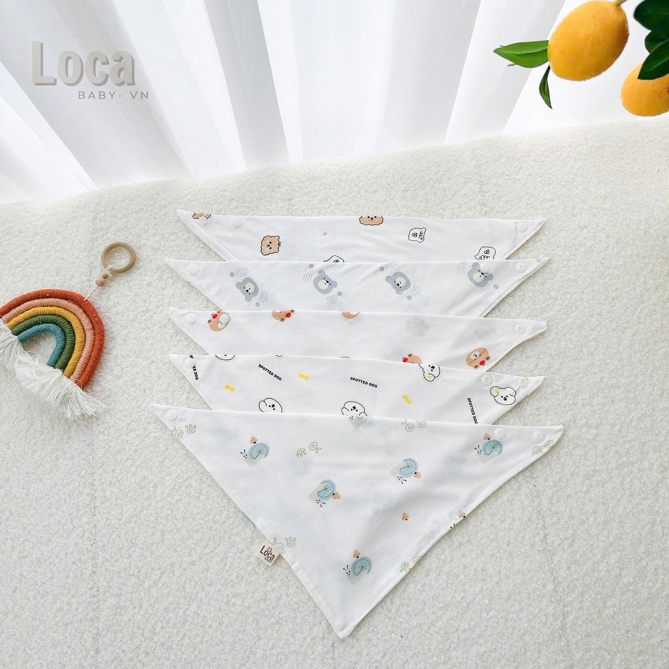 Sét 5 Yếm Tam Giác PETTIT - Khăn Quàng Cổ Chất Petit Có Cúc Bấm Mềm, Mịn Cho Bé Sơ Sinh-2 tuổi - ảnh 3
