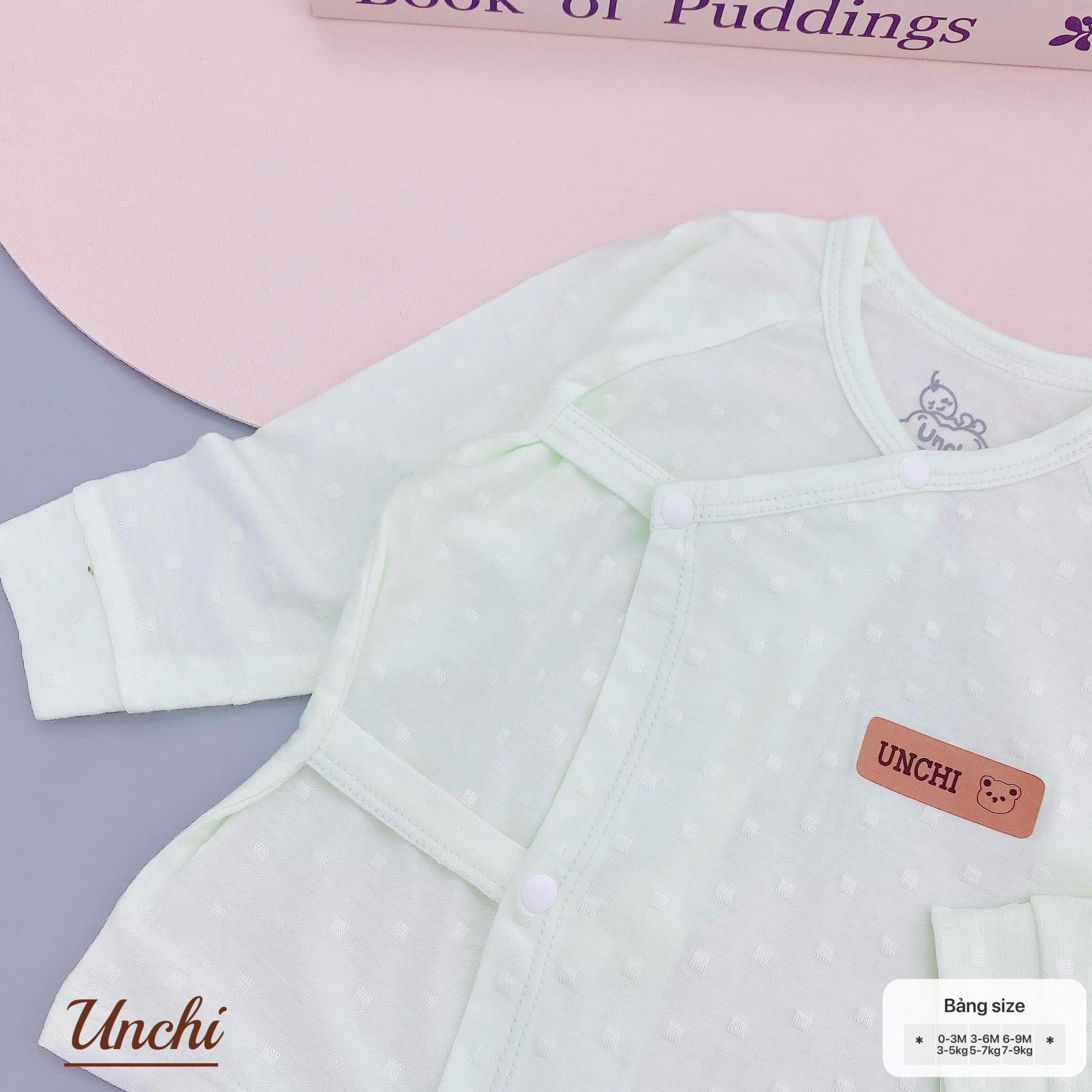 Bộ Chéo Unchi Dài Vân Nổi Chất Liệu Pettit Bamboo thoáng mát co dãn thoải mái cho bé - ảnh 4