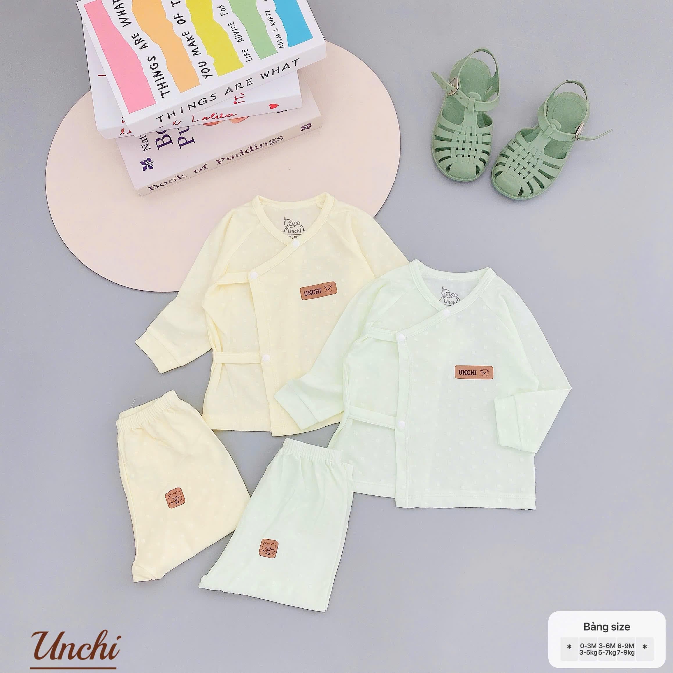 Bộ Chéo Unchi Dài Vân Nổi Chất Liệu Pettit Bamboo thoáng mát co dãn thoải mái cho bé - ảnh 8