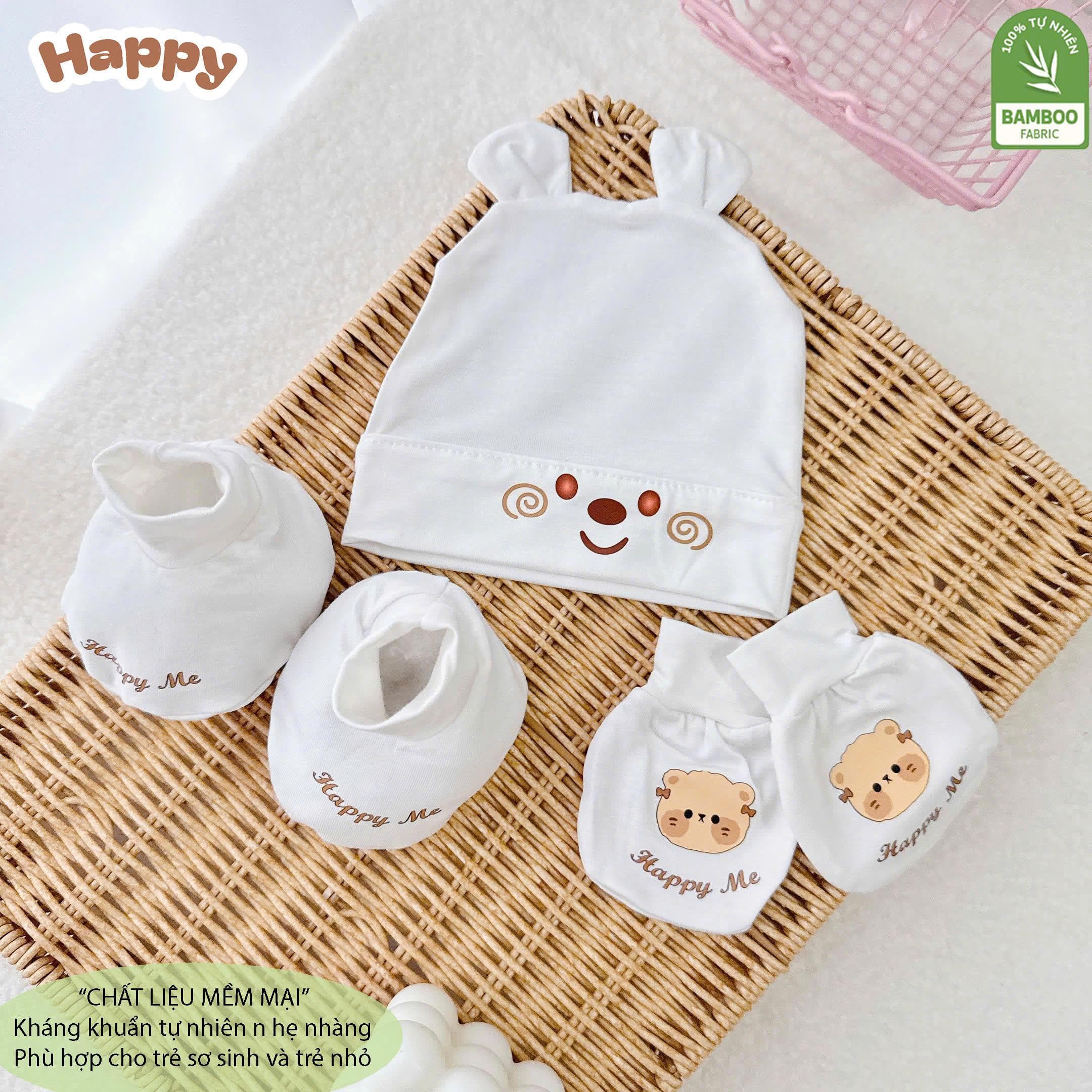 Sét Mũ Bao Tay Bao Chân Chất Liệu Pettit Bambo Cho Bé - ảnh 6