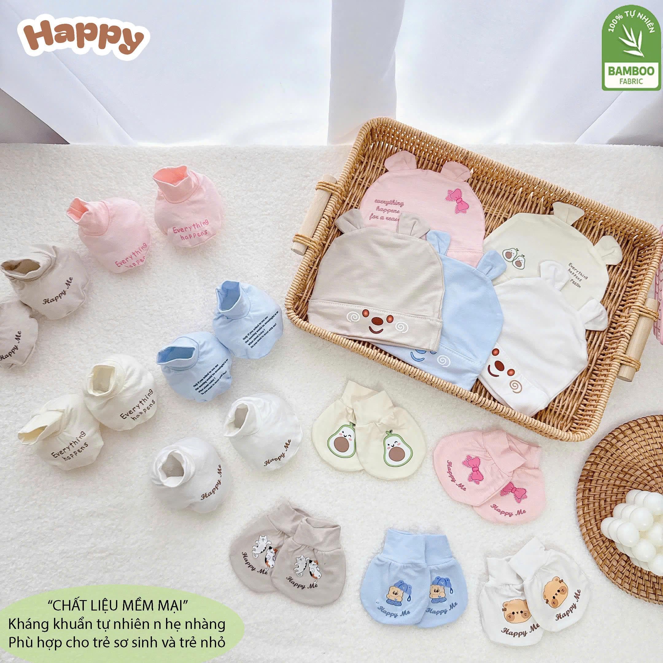 Sét Mũ Bao Tay Bao Chân Chất Liệu Pettit Bambo Cho Bé - ảnh 8