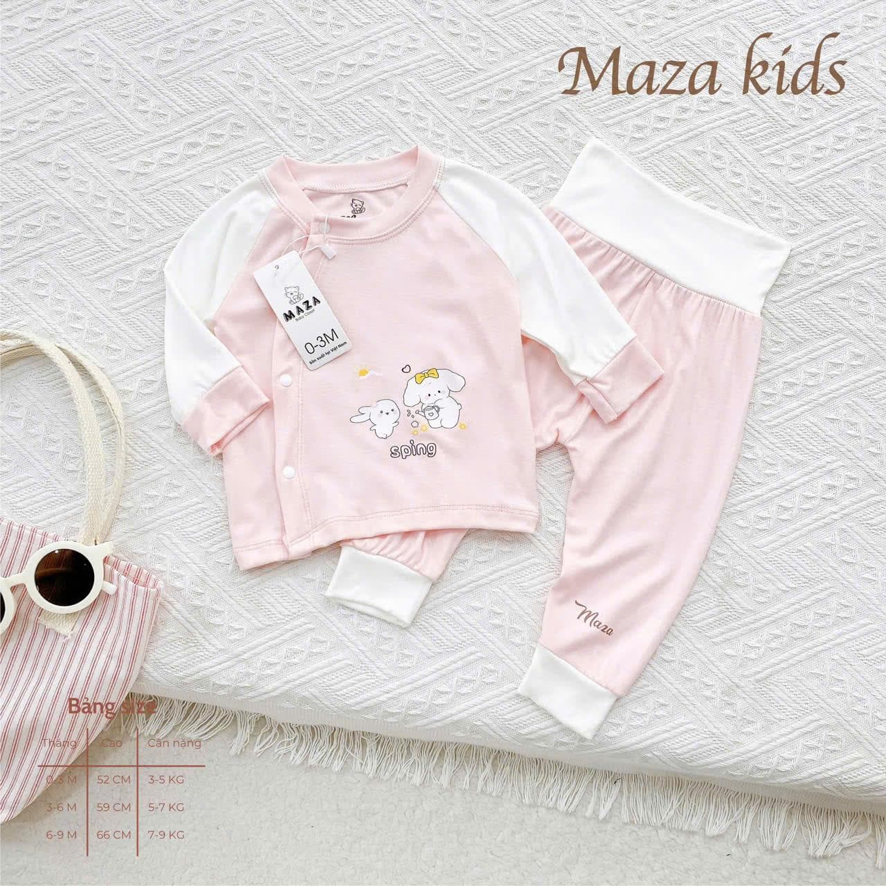 Bộ Quần Áo Dài Tay Cạp Cao MaZa Kids Mềm mại mịn nhẹ co giãn cho trẻ sơ sinh 0-9 tháng - ảnh 7