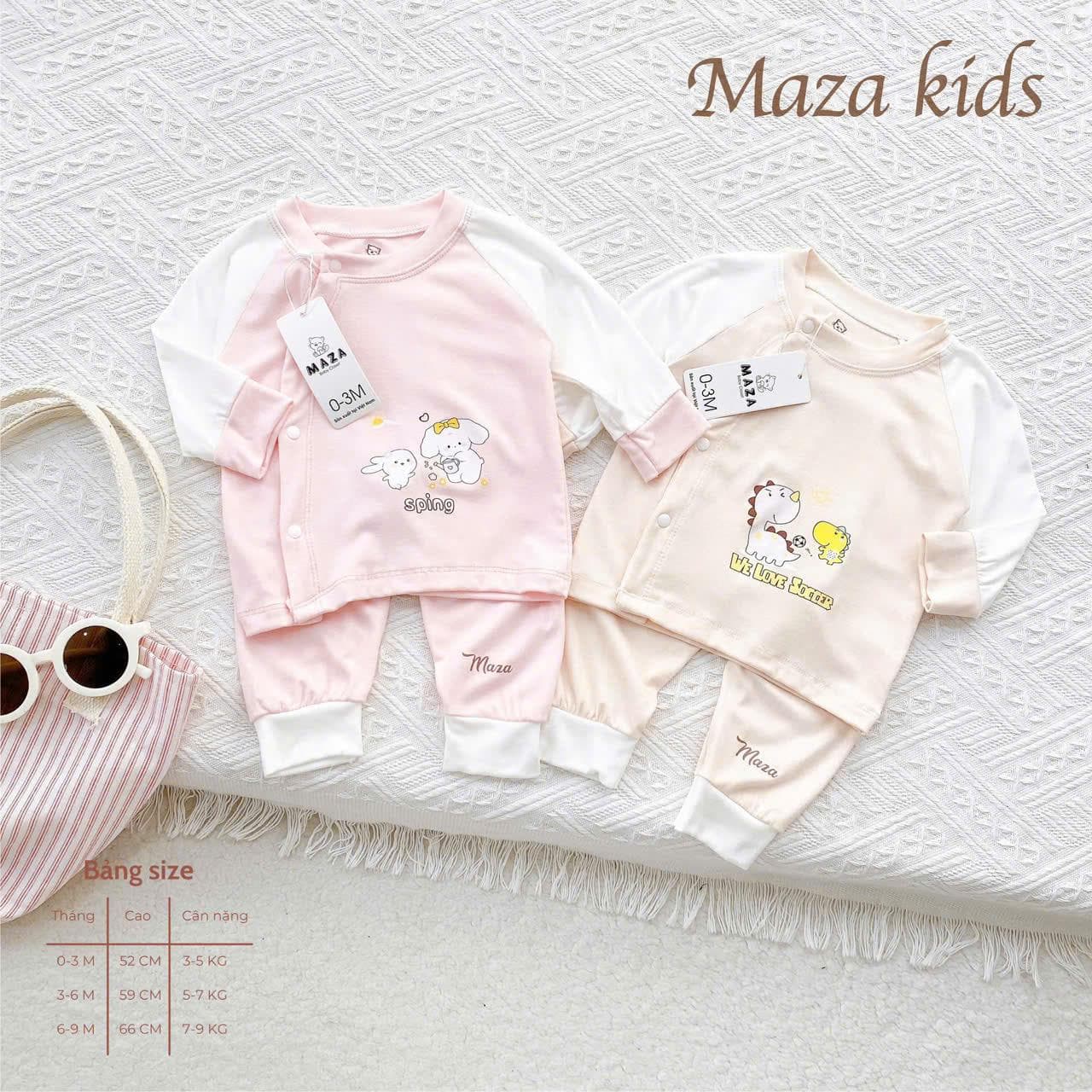 Bộ Quần Áo Dài Tay Cạp Cao MaZa Kids Mềm mại mịn nhẹ co giãn cho trẻ sơ sinh 0-9 tháng - ảnh 9
