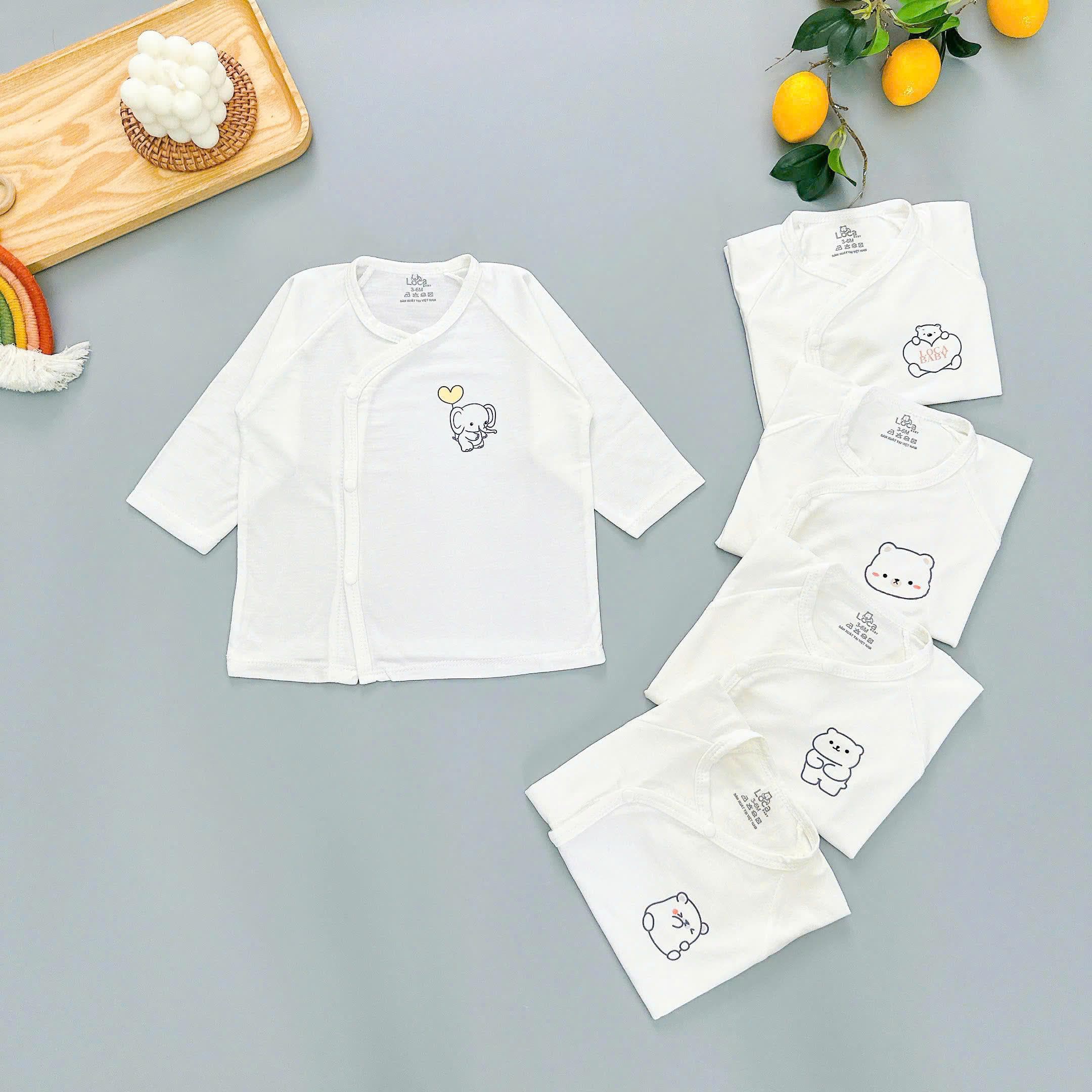 Combo 3-5 Áo Rời Dài Tay Cúc Bấm Nền Trắng - ảnh 5
