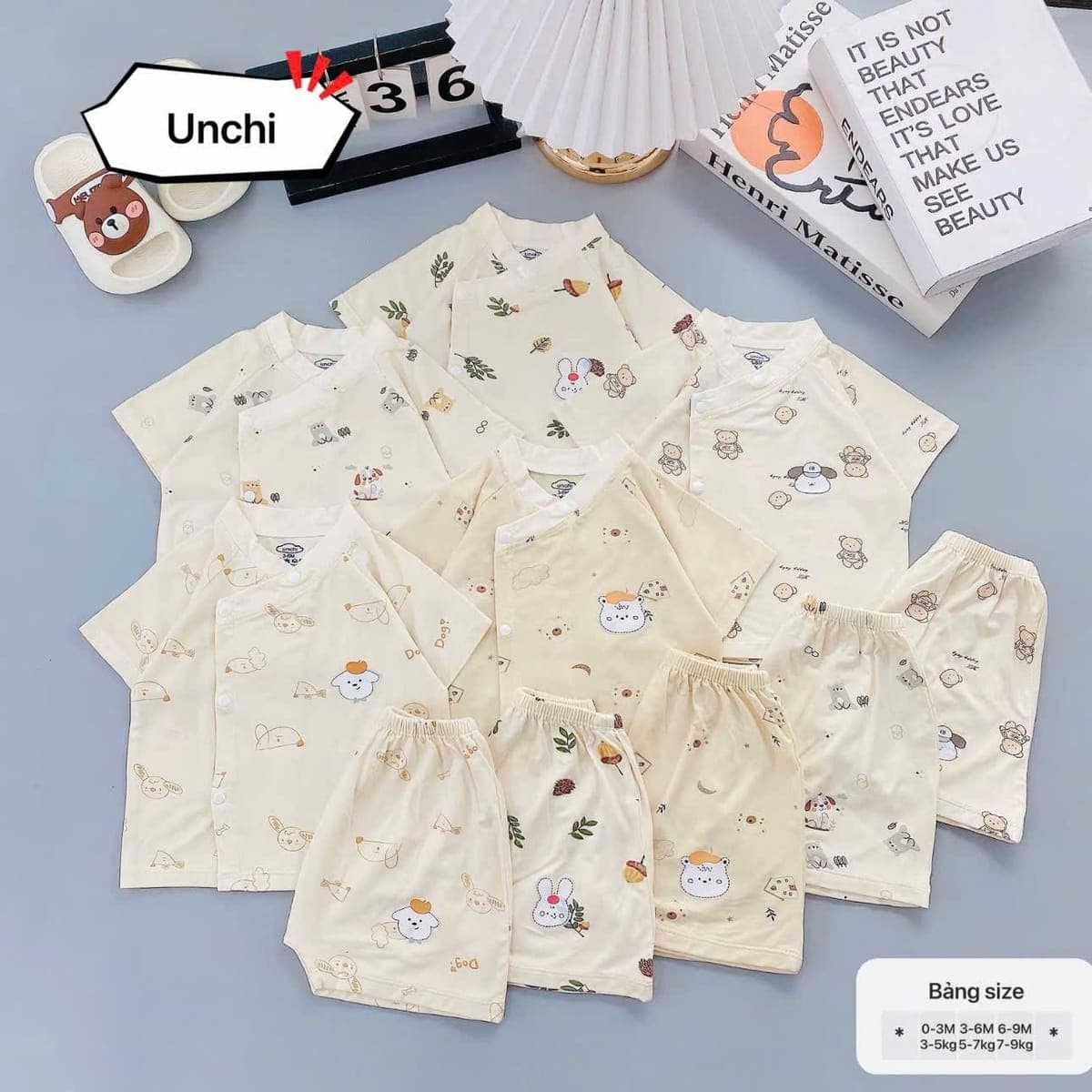 Bộ cộc tay Unchi petit họa tiết - ảnh 5