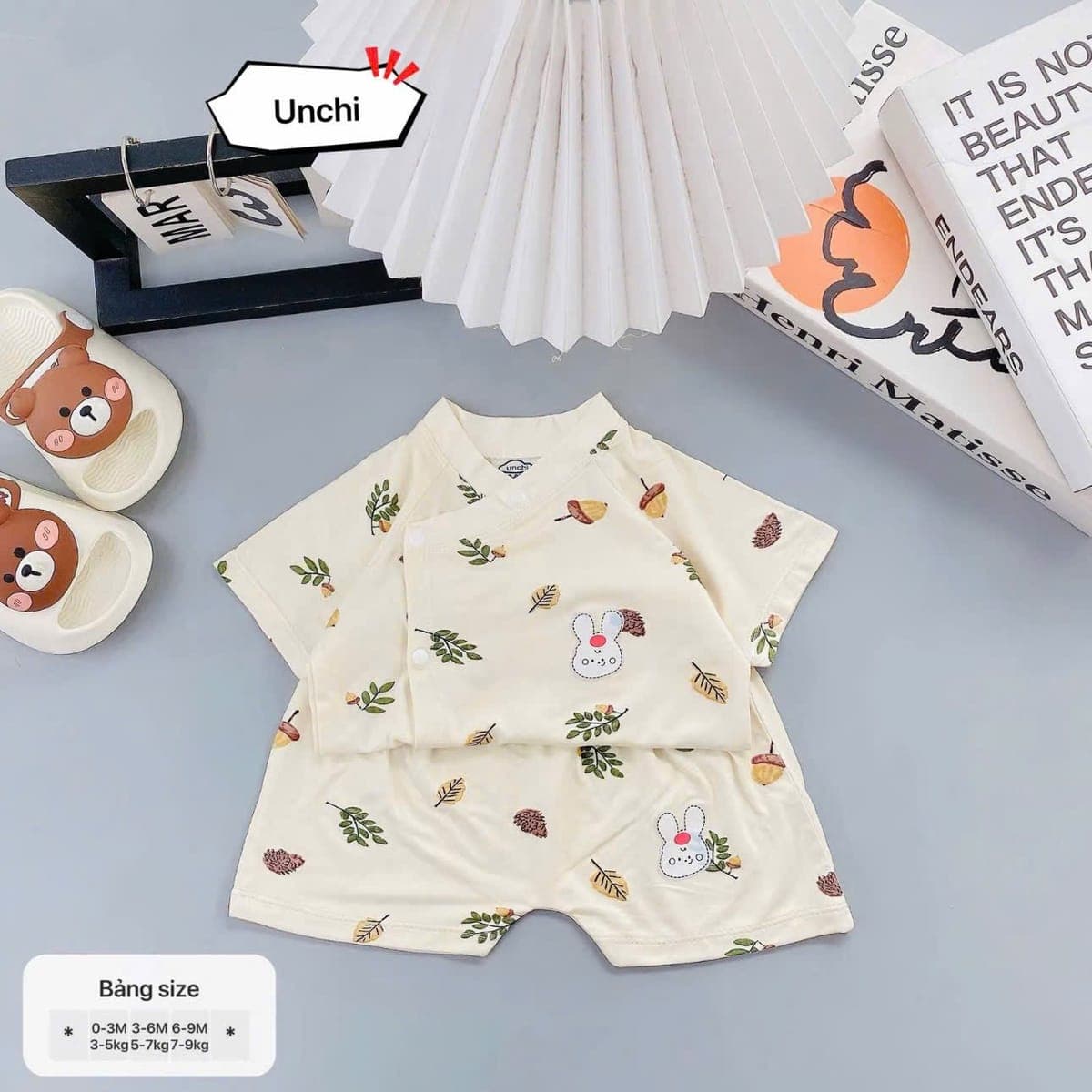 Bộ cộc tay Unchi petit họa tiết - ảnh 2