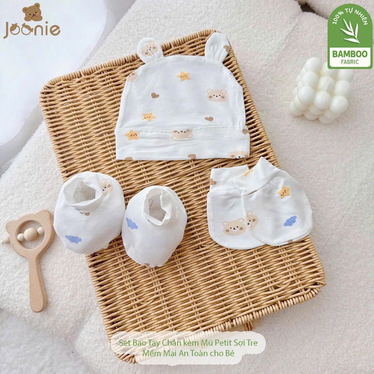 Sét Mũ Bao Tay Bao Chân Cho Bé Chất Liệu Pettit Mềm Mại Cho Bé - ảnh 3