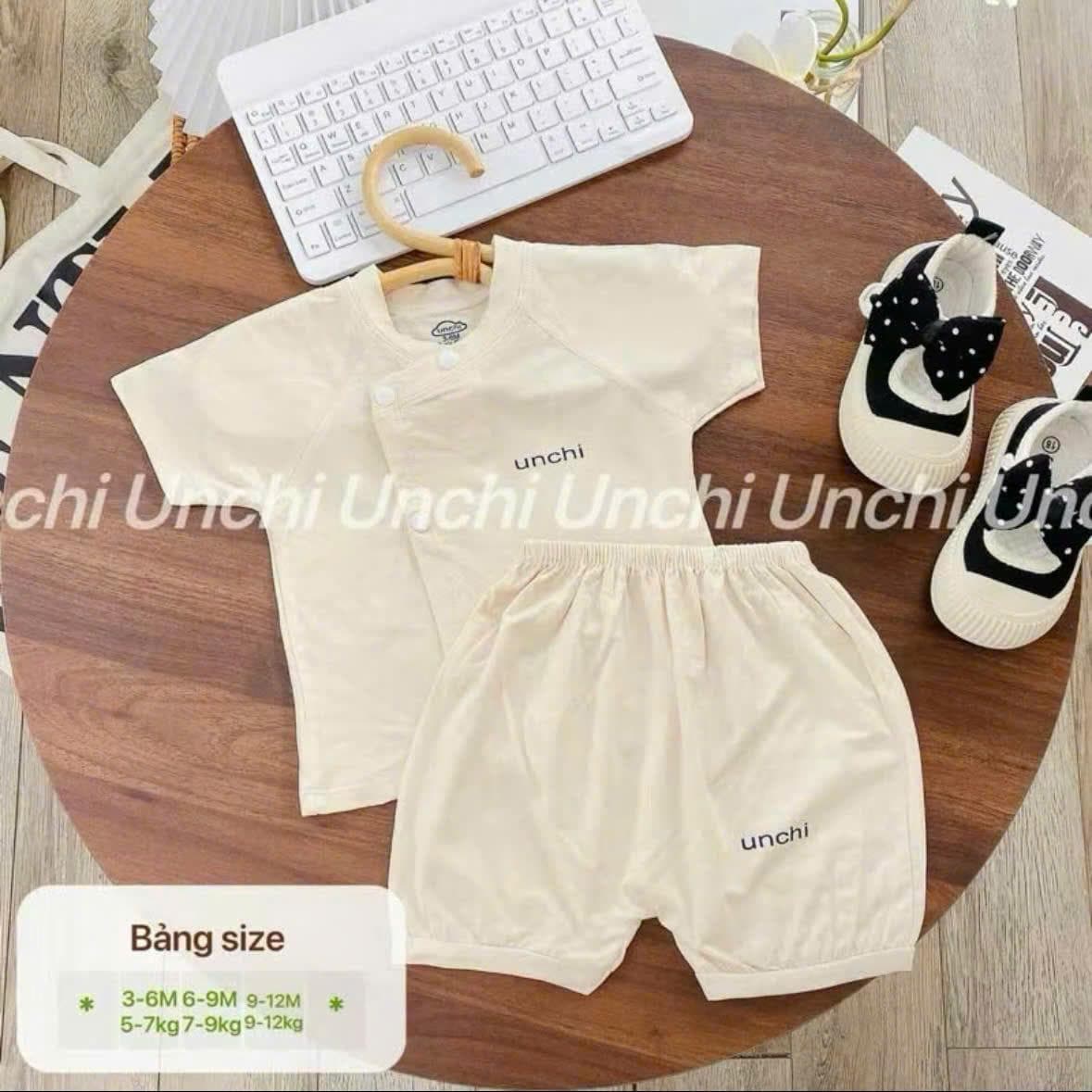 Bộ quần áo sơ sinh cộc tay Unchi vải petit mềm mịn mỏng mát cho bé - ảnh 6